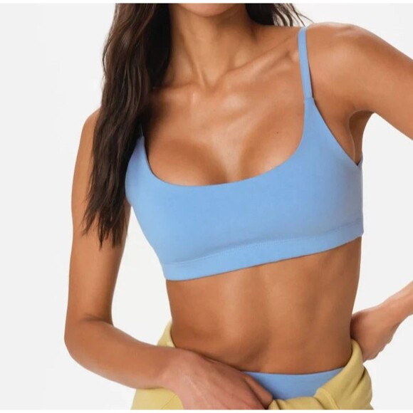 MATE the Label Other - Mate the Label Women's Organic Stretch Scoop Sports Bra LAGOON BLUE S NEW